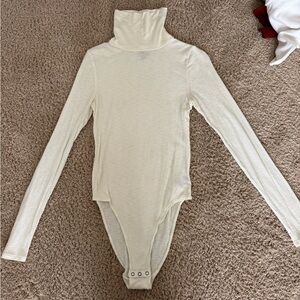 Aerie Ribbed Cream Bodysuit